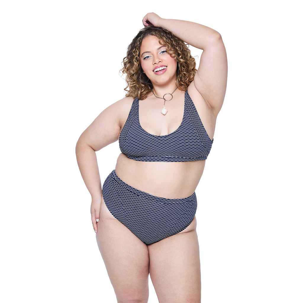 Mica Ribbed Bottom - Navy Wave