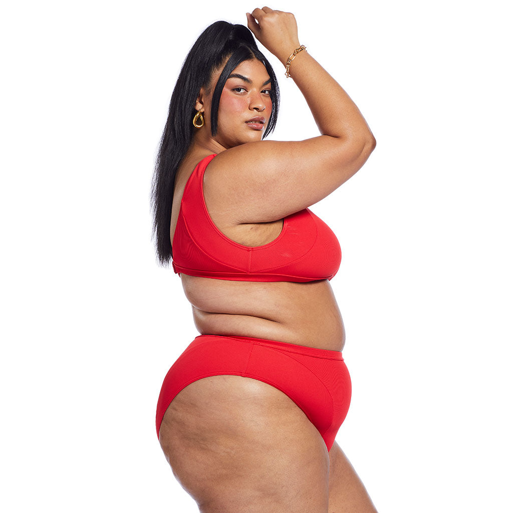 Mica Ribbed Top - Red