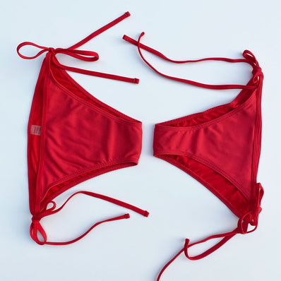 Cusp Tie Bottom (Narrow) - Red Ribbed