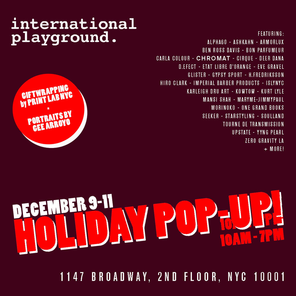 International Playground Pop Up Shop: This Weekend!