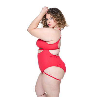Strata Suit - Red Ribbed