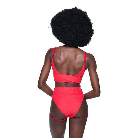 Strata Bottom - Red Ribbed