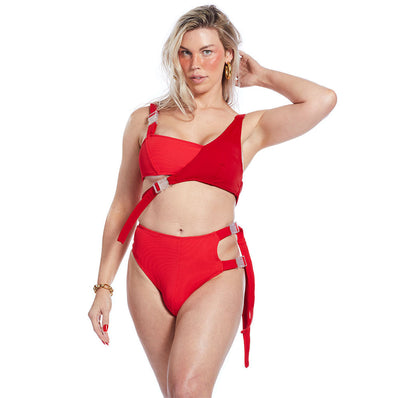 Sol Bottom (Wide) - Red Ribbed